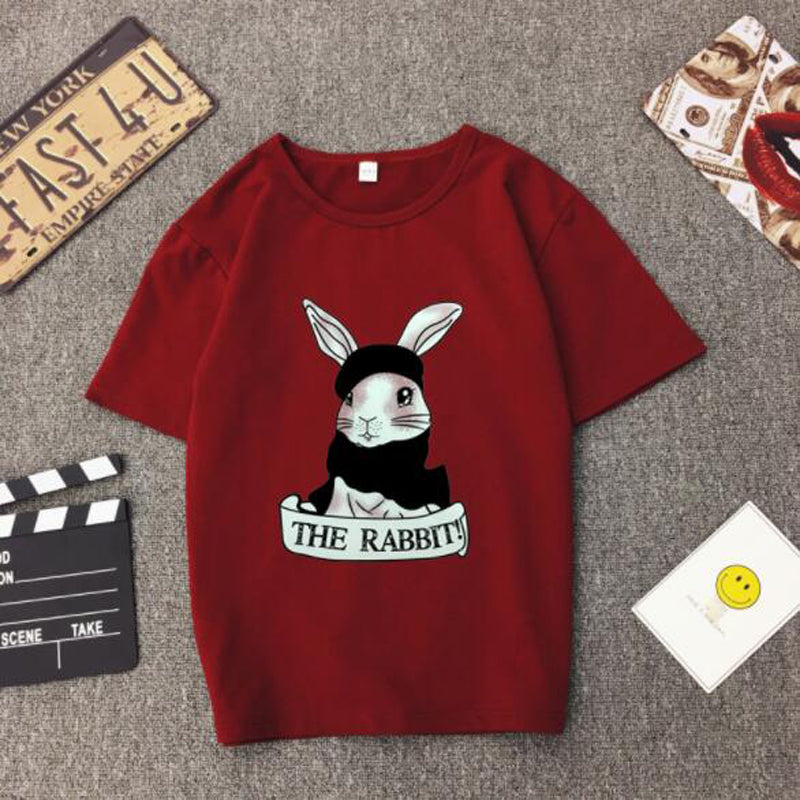 Cute Rabbit Print Women Tshirt High Quality