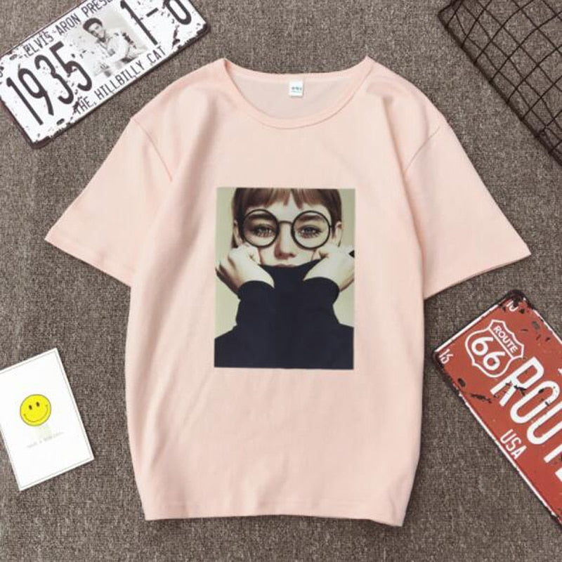 Women T shirt Fashion Girl Print